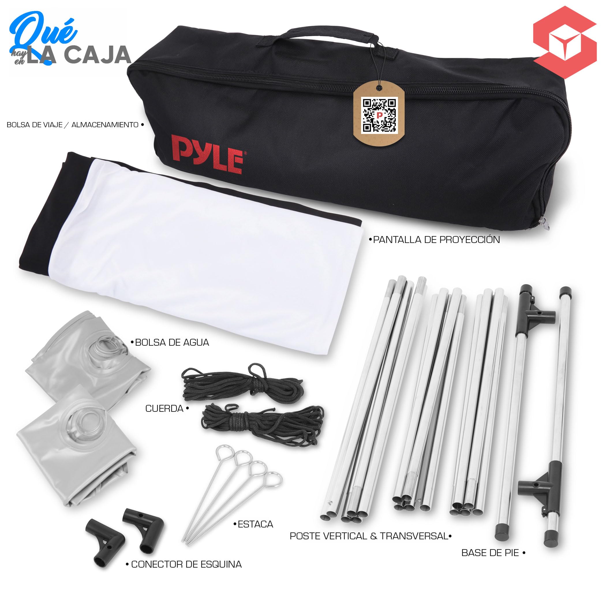 Pyle Pantalla de Proyector 254cm 16:9 HD 4K Portátil Plegable