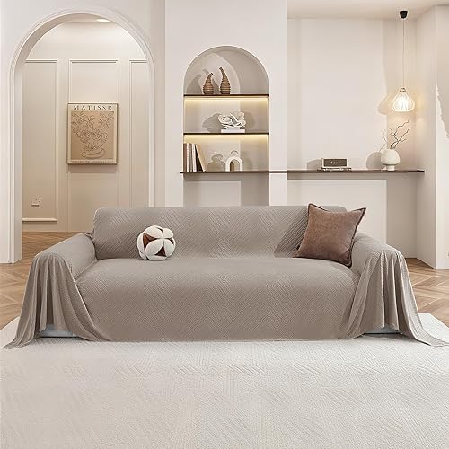 Miniatura 21 de Fundas de sofá para perros, 78x118 pulgadas, fundas lavables para sofá de 3 cojines, funda de sofá en forma de L, multiusos, fundas de sofá Blanco