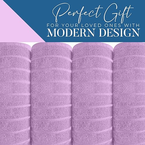 Miniatura 6 de DAN RIVER Lujosas toallas de baño 100% algodón, juego de 35 x 70  550-GSM  Toalla de baño con diseño de interruptor de velocidad para hotel y spa