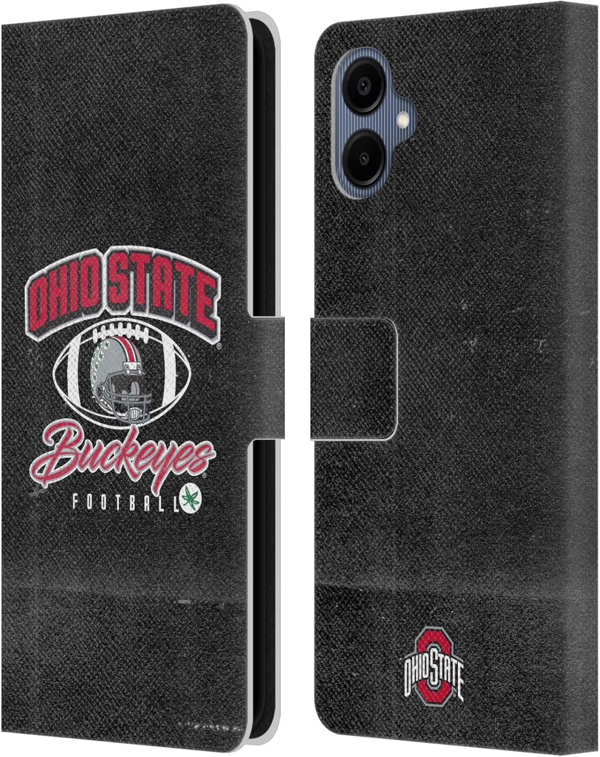 Head Case Designs Officially Licensed Ohio State University Vintage Football Graphics Leather Wallet Case Compatible with Samsung Galaxy A06 4G / 5G