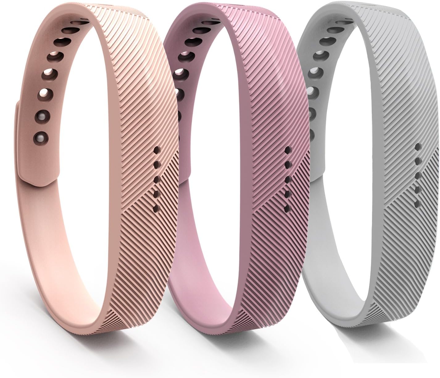 WindTeco Watch Band for Fitbit Flex 2, [3 PACK] Soft Replacement Sport Strap Band with Clasp for Flex 2 Wireless Activity Bracelet Wristband, Wrist Length 5.51"-8.11", No Tracker