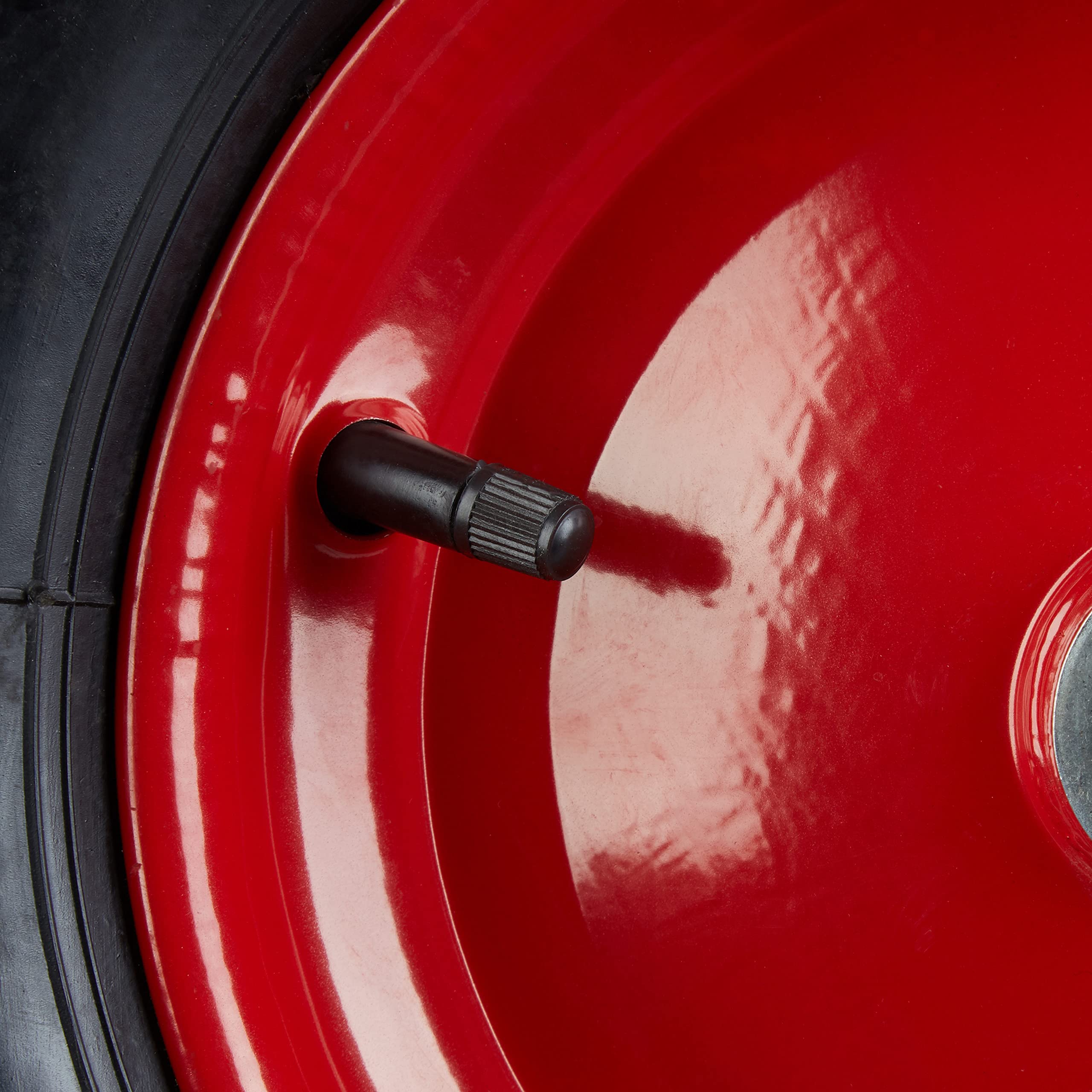 Set da 4 Ruote per Carriola 4.80 4.00-8 Pneumatico ad Aria Carico Max. 120 kg con Valvola Nero-Rosso