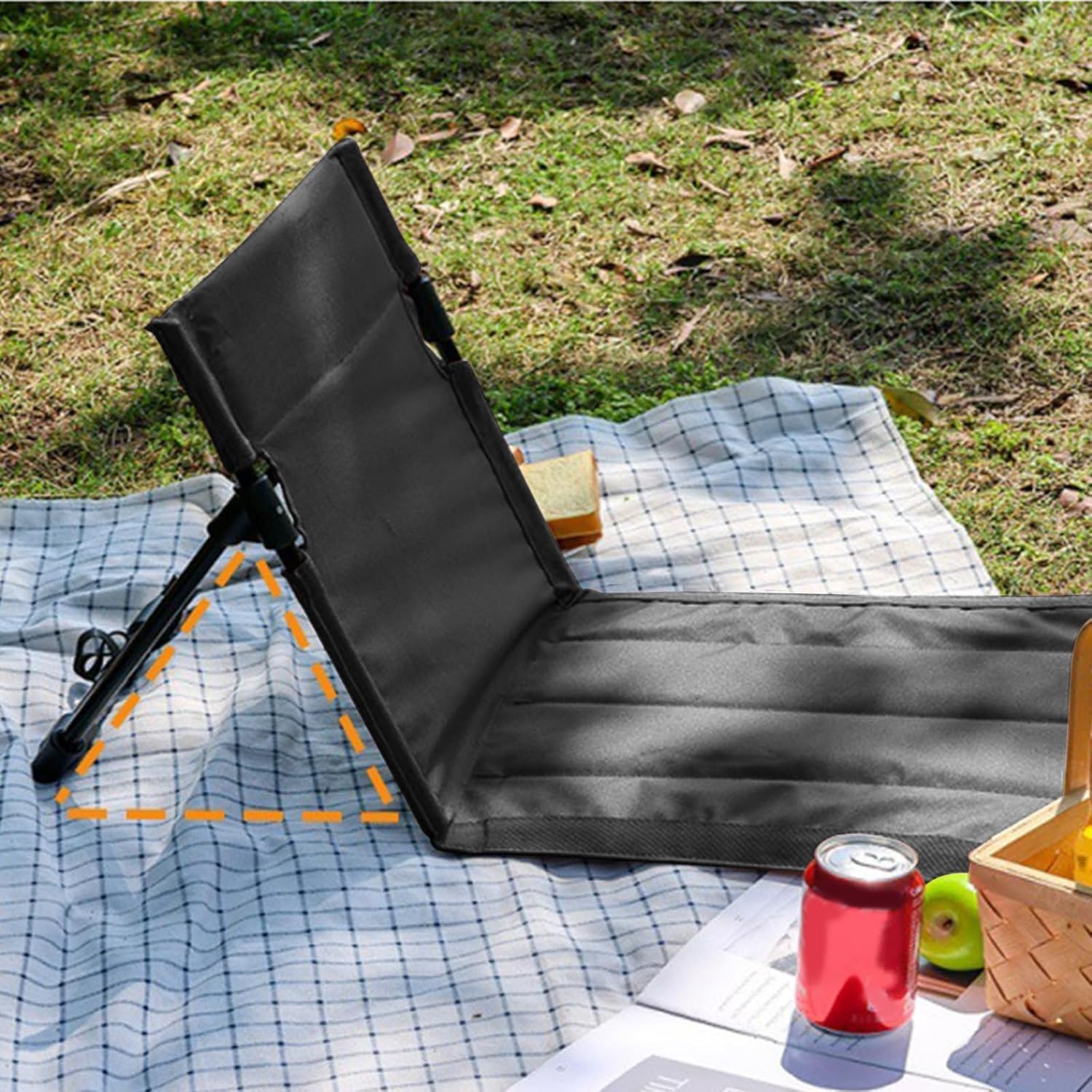 Alfombrilla de Playa con Respaldo, Silla de Playa Ligera Plegable portátil, fácil de Plegar y portátil