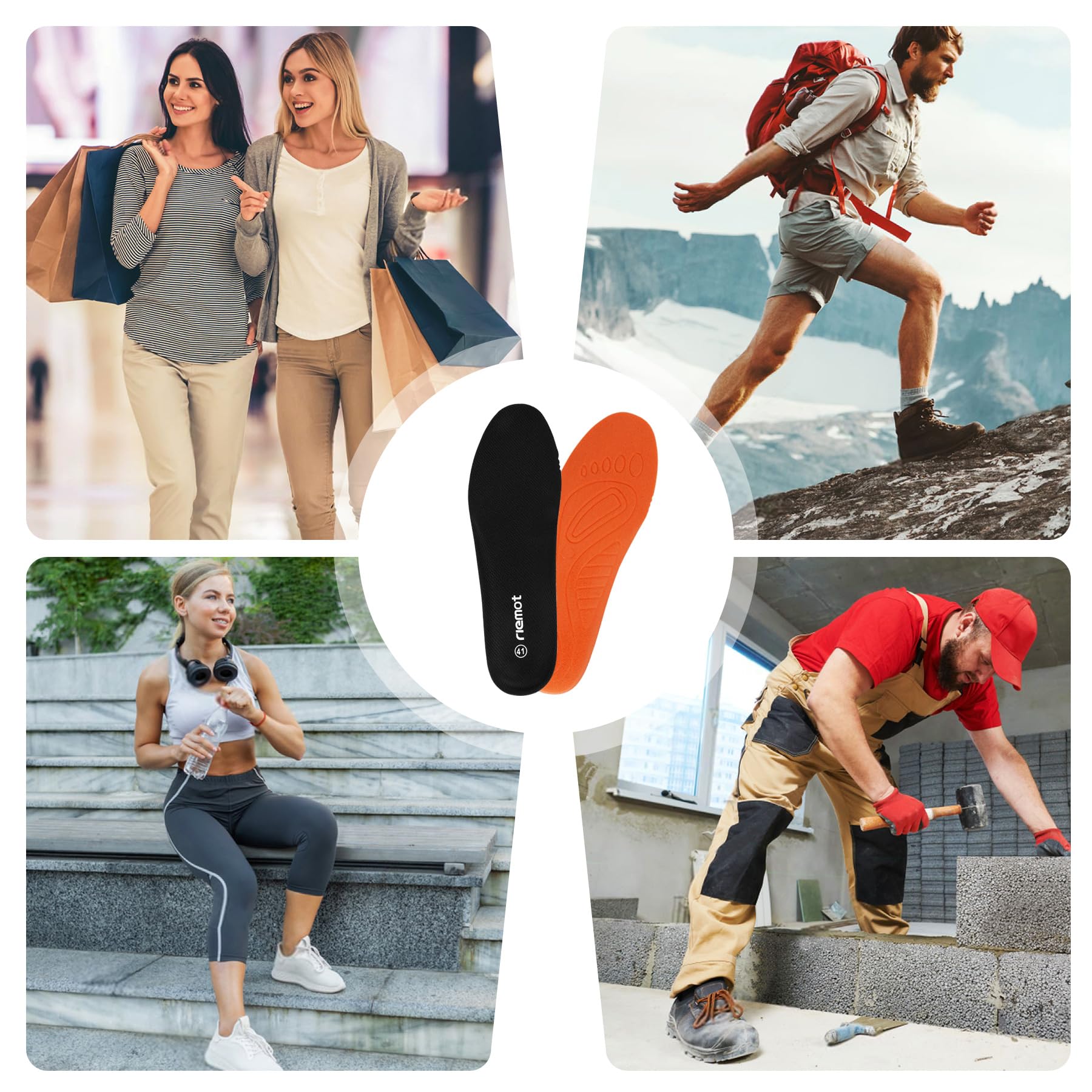 Riemot Plantillas de Reemplazo Confortables para Zapatos Hombres Mujeres Botas de Trabajo