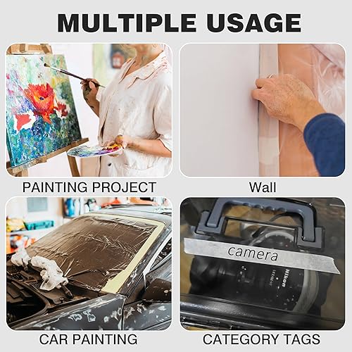 Miniatura 10 de ZoYehaa Cinta de enmascaramiento de 2 pulgadas cinta de papel marrón para manualidades pintura etiquetado decoración proyectos escolares oficina en