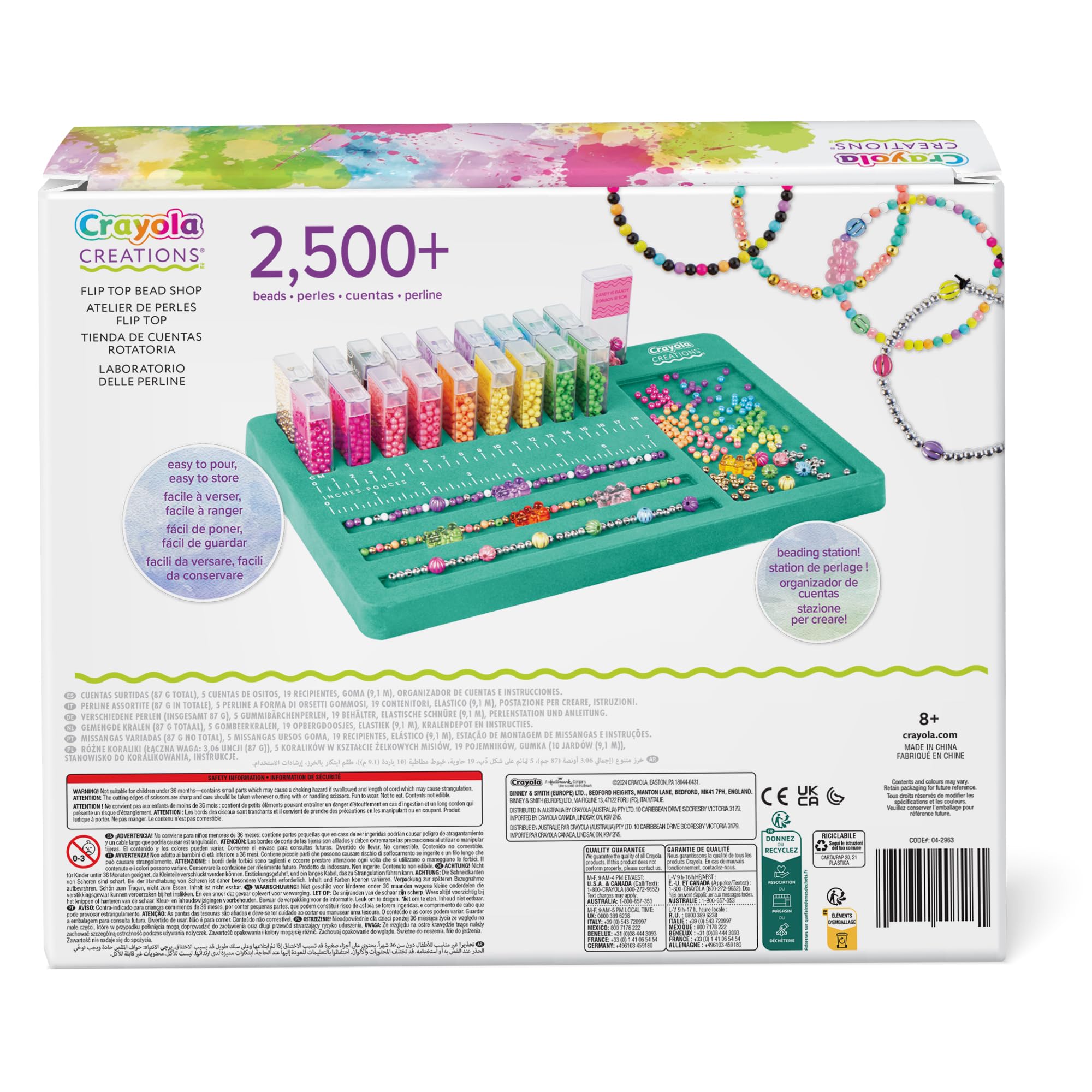 CRAYOLA Creations - Laboratorio delle Perline, Set per Creare Gioielli Personalizzati con 2500 pezzi, Attività Creativa e Regalo per Bambine, da 8 anni, 04-2963