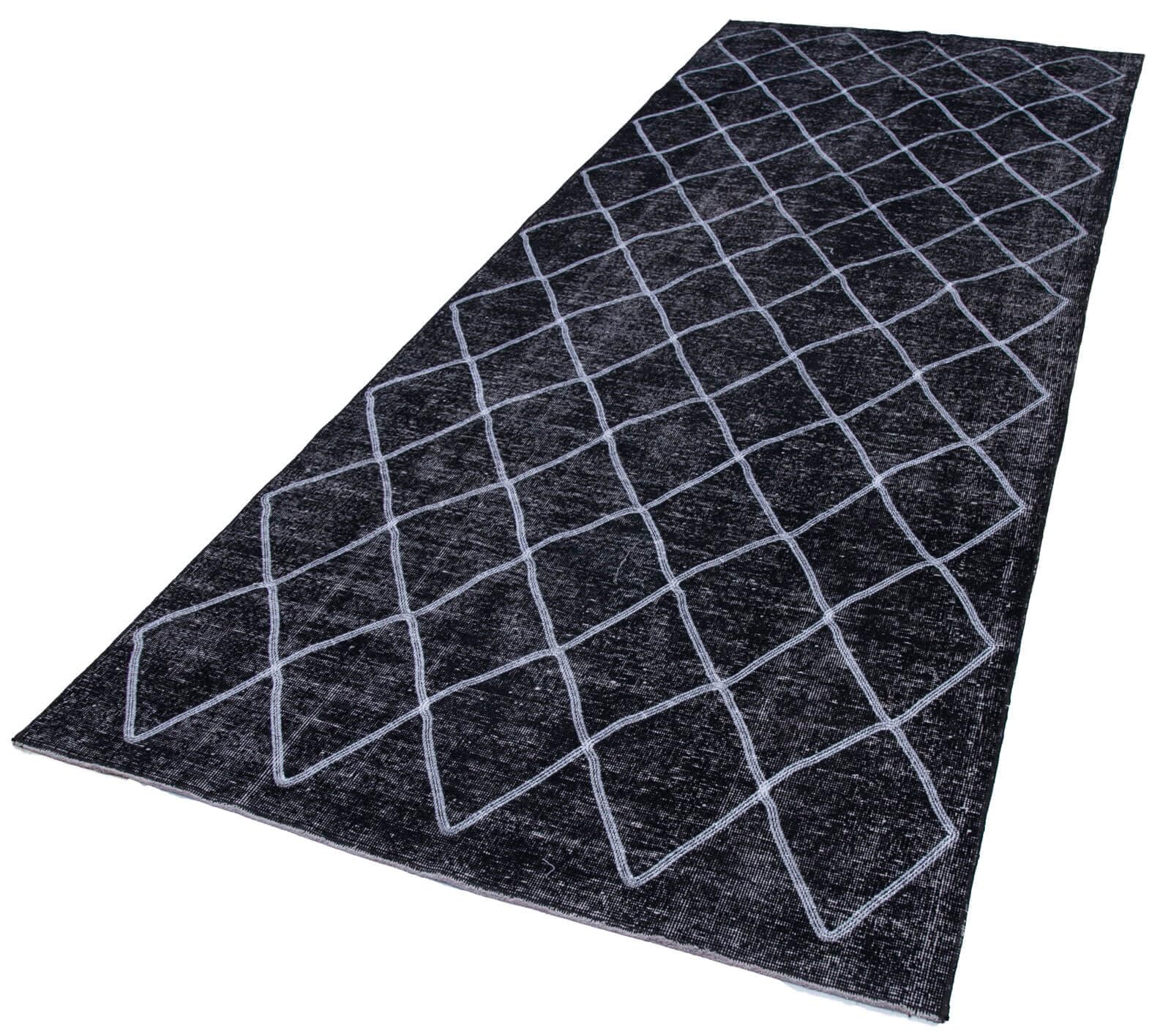 49 x 124 - 144 x 377 Cm Geometric Carpet Purple Geometric Bohemian Wool Cotton Handmade Handknotted Vintage