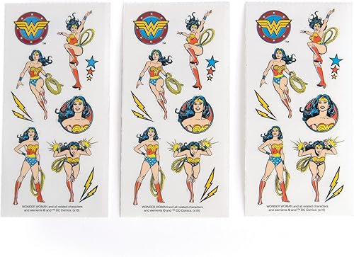 Miniatura 4 de Playhouse DC Comics Wonder Woman 3 piezas surtido de calcomanías para manualidades, comercio y coleccionismo