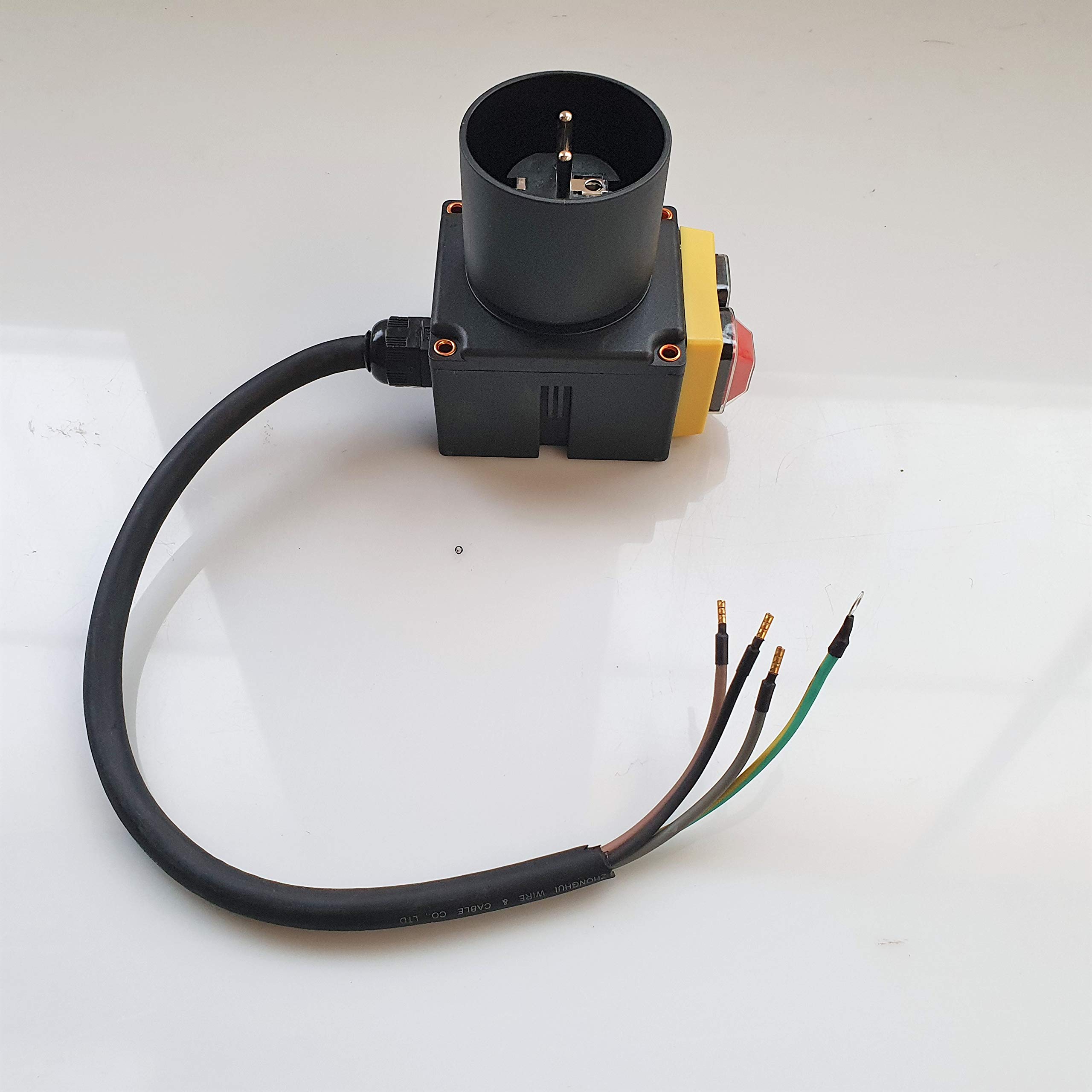 Interruttore a macchina, 400 V, 3 fasi, interruttore con commutatore di fase e cavo da 60 cm, commutatore di fase e sportello di emergenza KOA7 (A Interruttore a macchina, 400 V, 3 fasi, interruttore con commutatore di fase e cavo da 60 cm, commutatore di fase e sportello di emergenza KOA7 (A