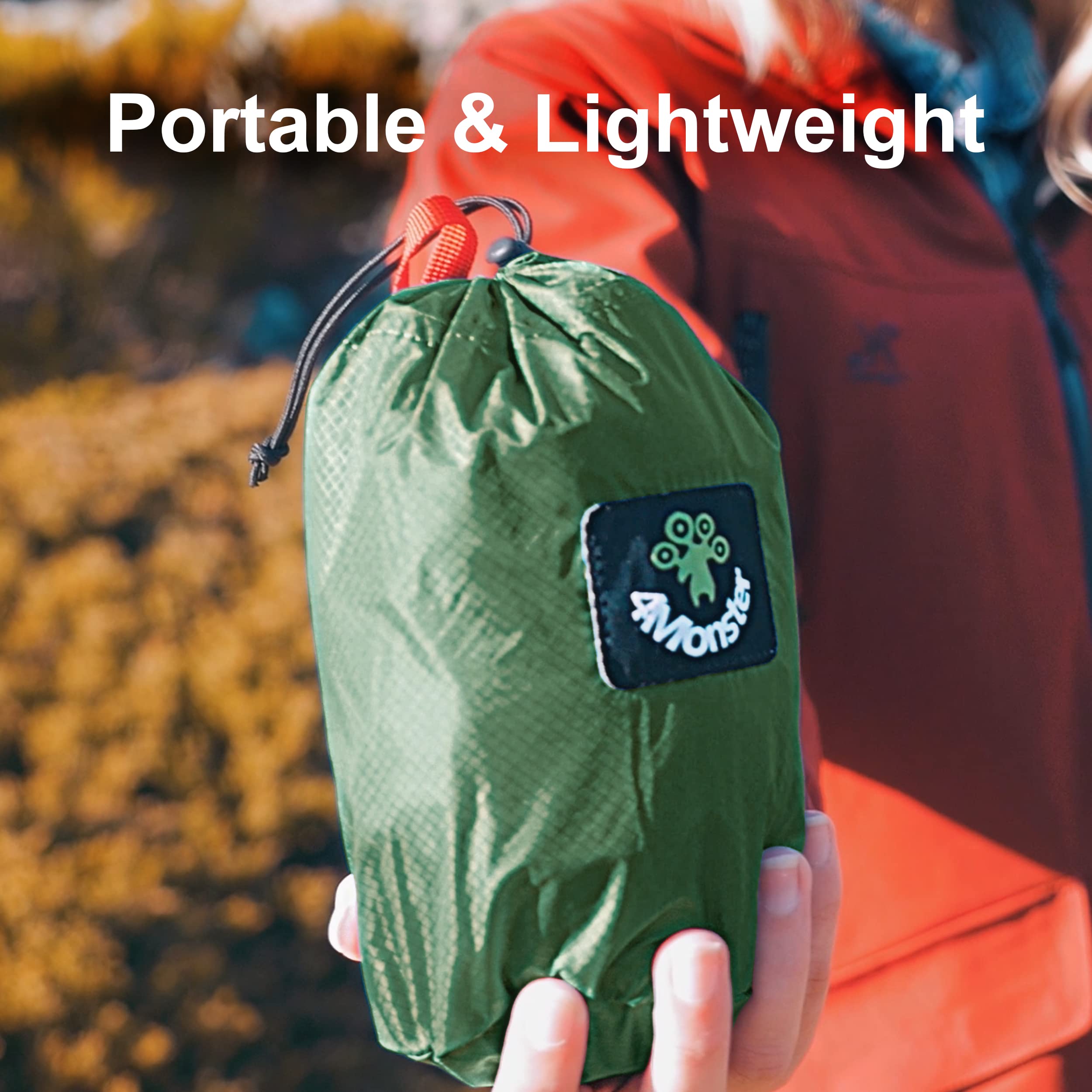 4Monster Zaino da escursionismo, 2 in 1, impermeabile, leggero, portatile, per viaggi, campeggio all'aperto, Verde militare, 32L, Zaini Daypack