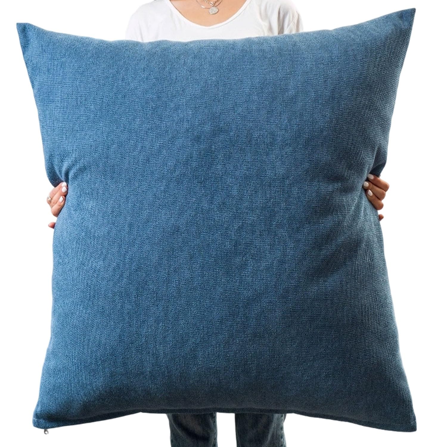 uyeoco Super King Size Cushion Covers 45x45 50x50 60x60 55x55 50x70 Rectangular/Square Extra Large Pillow Cases with Invisible Zipper Decorative pillowcases for pillows(Starry blue,65x65cm)