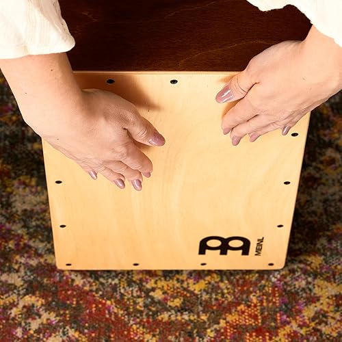 Vista 55 de Jam Cajon - Caja de tambor con caja y tono bajo para música acústica, fabricado en Europa, madera de abedul báltico, toca con tus manos, 2 años