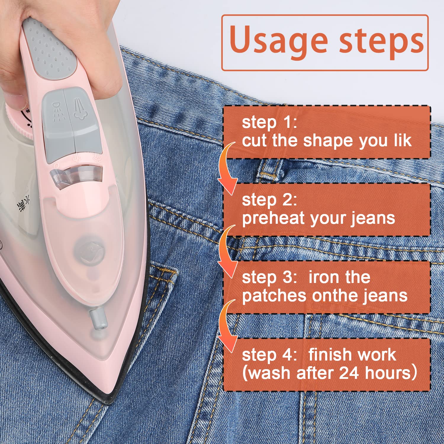 Toppe Termoadesive Per Jeans - 5 Pezzi Impermeabili Per Riparazione Vestiti - Foto 4