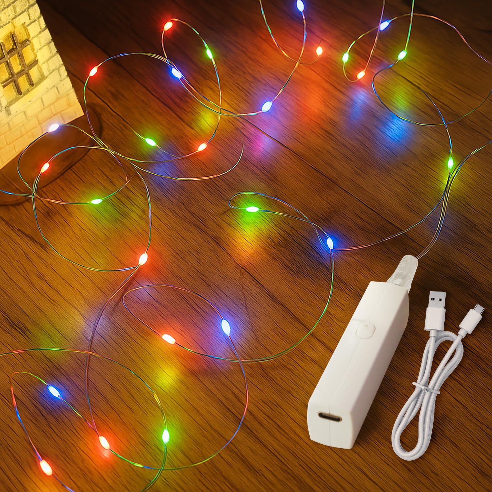 Wiederaufladbare Lippenstift-Lichterkette, batteriebetrieben, Mini-LED-Lichterkette für den Innenbereich, mit Timer für Weinrebe, Schlafzimmer, Weihnachten, Hochzeit, Tafelaufsatz, Dekoration