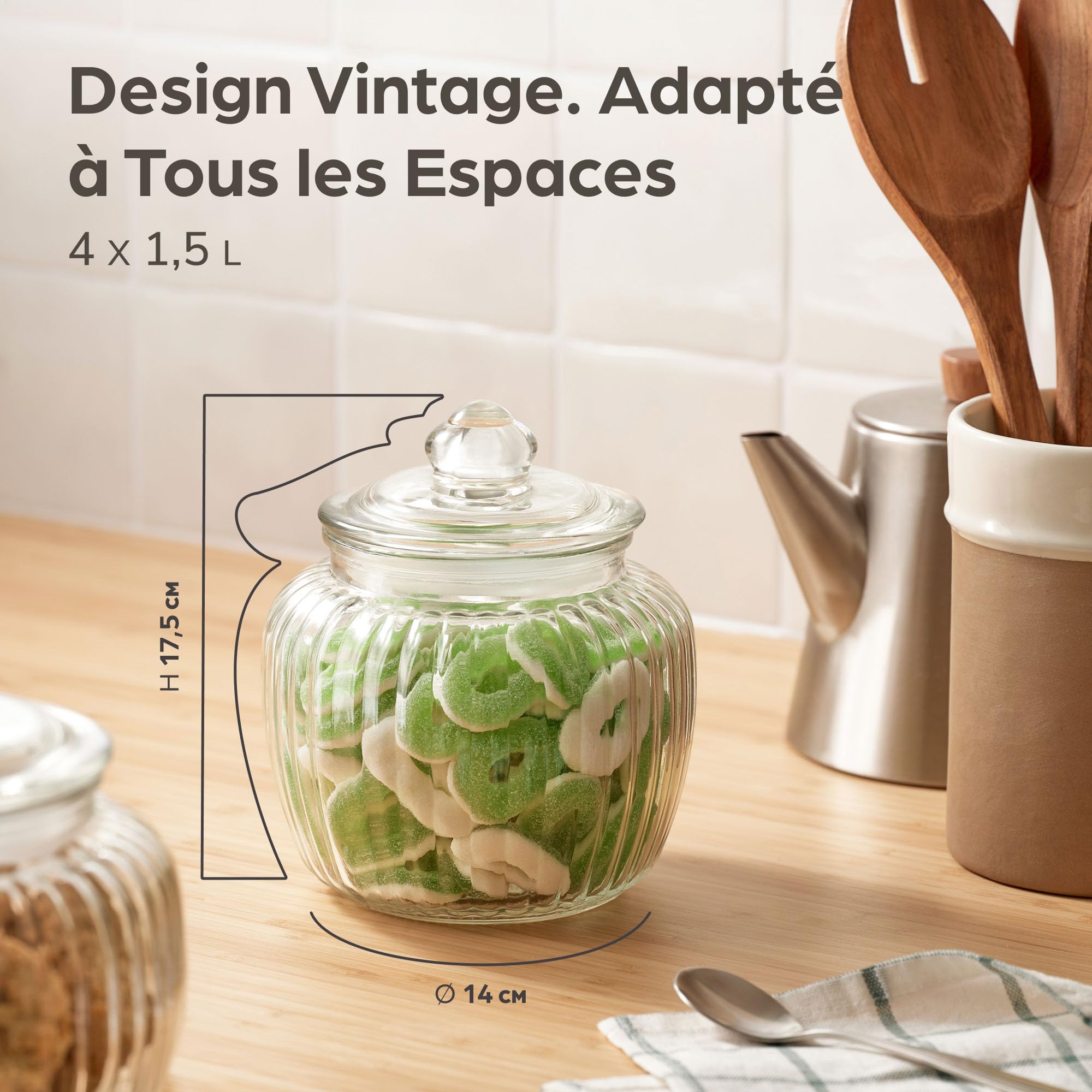 Grand Bocal En Verre 1L Avec Couvercle – Le Meilleur, Fabrication France