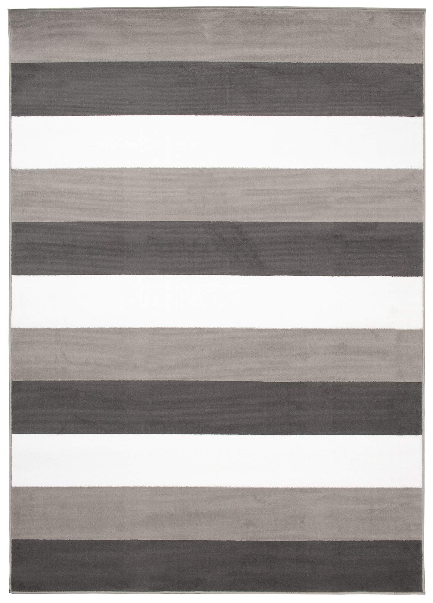 Tapiso Pimky dywan z krótkim włosiem, do salonu, sypialni, kremowy, szary, ciemnoszary, nowoczesny wzór w paski, Ökotex 180 x 250 cm