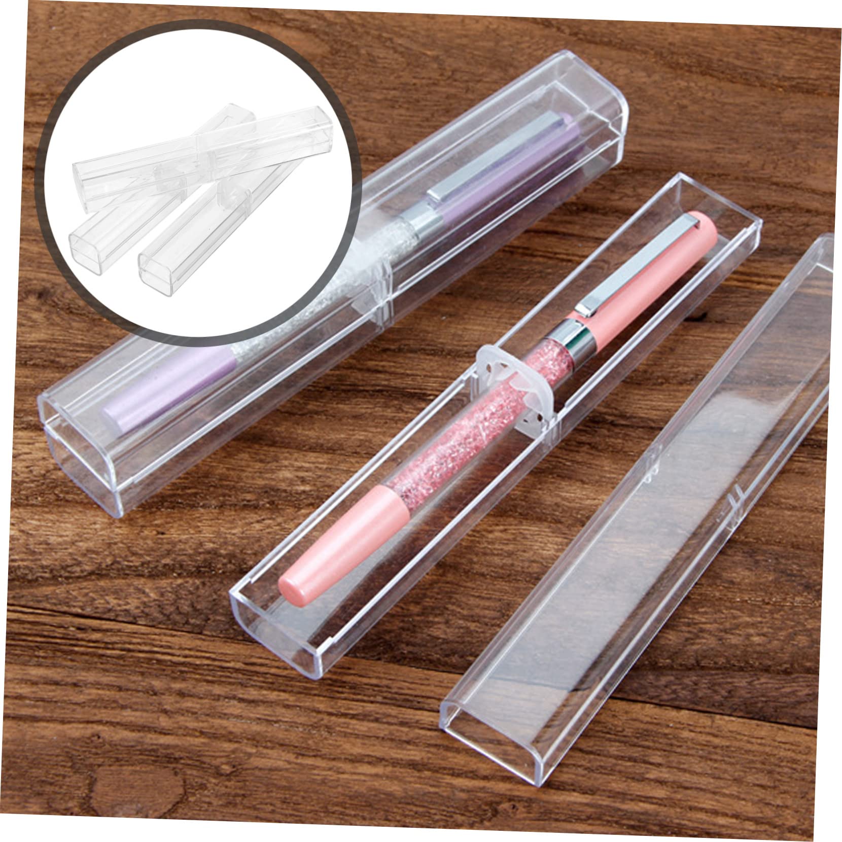 SEWACC 40 STK Federmäppchen aus Acryl Leere einzelne Federtasche durchsichtiges Kugelschreiber-Etui klares Federmäppchen Stifteboxen für Kinder Bleistiftboxen Stiftetuihalter Transparent