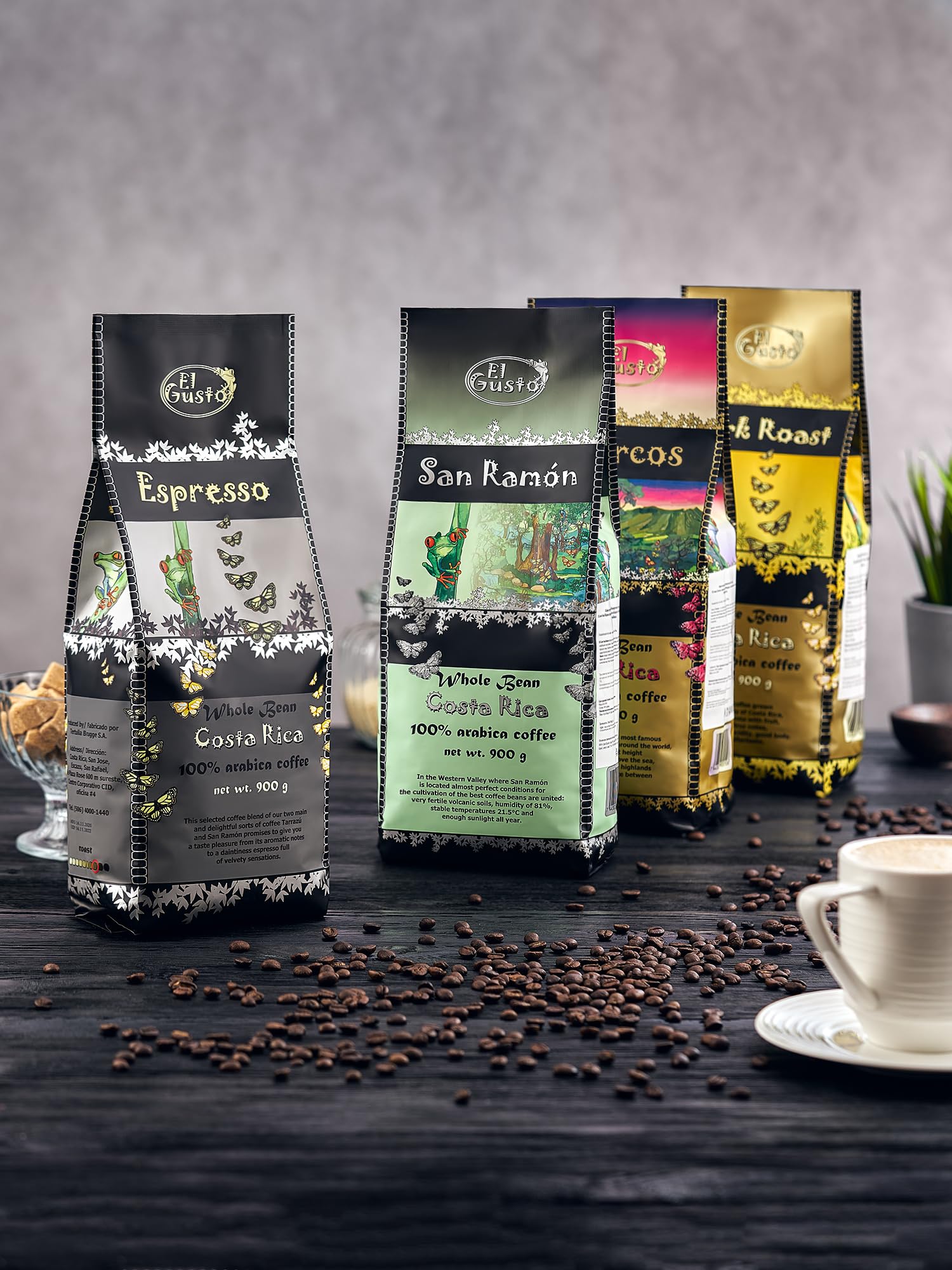 El Gusto San Ramon – 900g Caffè in Grani – Formato Scorta – Aroma Esotico e Fruttato – 100% Arabica Costa Rica – Note di Lulo e Lime
