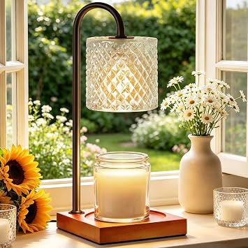 TigQiang Candle Warmer Lamp, Gifts for Women Mom House Warming, Clear Brown