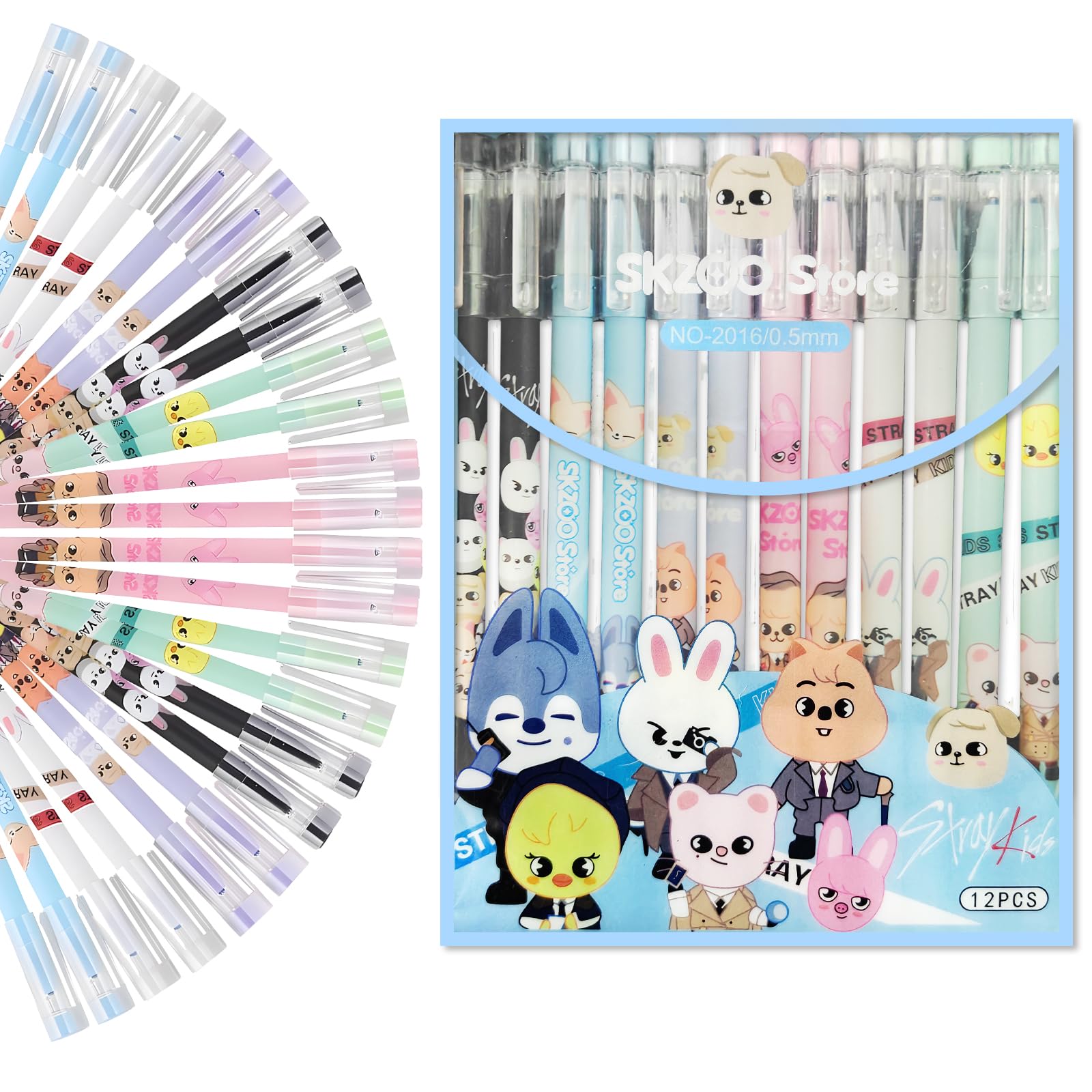 GooLich Stray Kids Merch 24'lü paket SKZ siyah-mavi tükenmez kalem GooLich Stray Kids Merch 24'lü paket SKZ siyah-mavi tükenmez kalem
