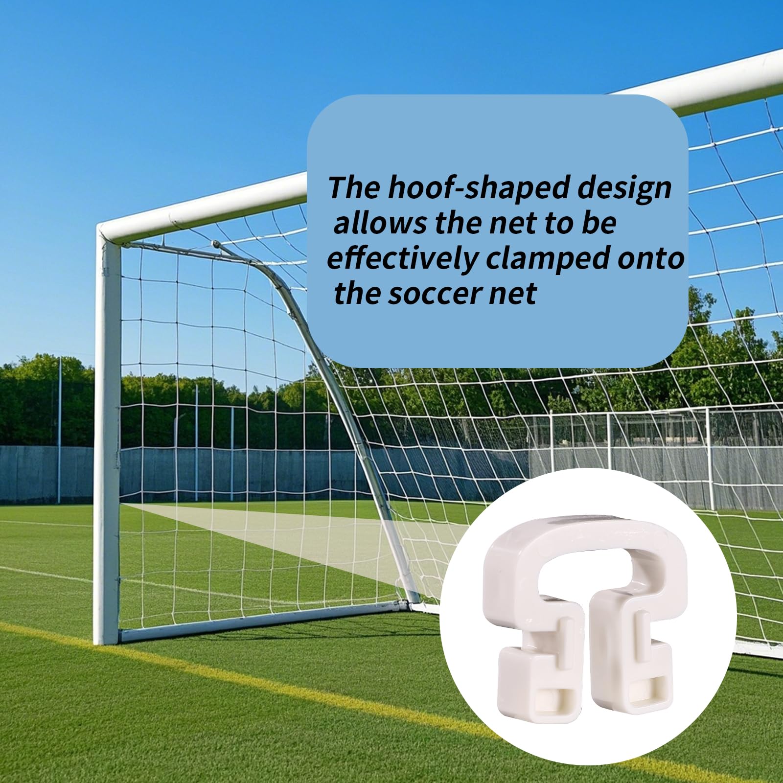 Lyreh 30 Pz Clip Rete da Calcio, a Forma di Ferro di Cavallo Clip Rete Calcio in Plastica Legacci per Porta Accessori per Stadio da Gioco