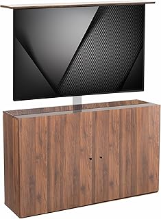 VIVO Walnut TV Cabinet Designed to Conceal Motorized Vertical Lift Telev...