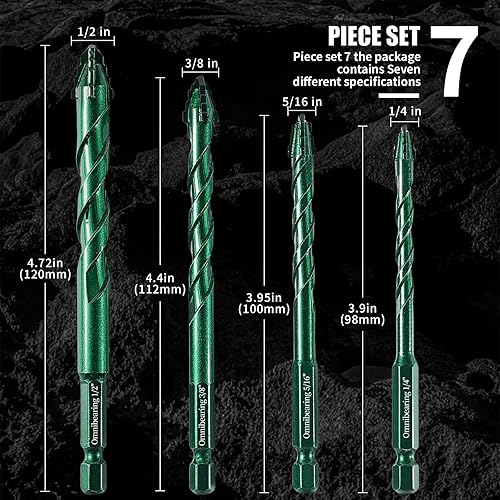 Miniatura 2 de Juego de brocas de carburo de tungsteno de 7 piezas, adecuadas para escenarios de renovación industrial y doméstica que pueden perforar azulejos de