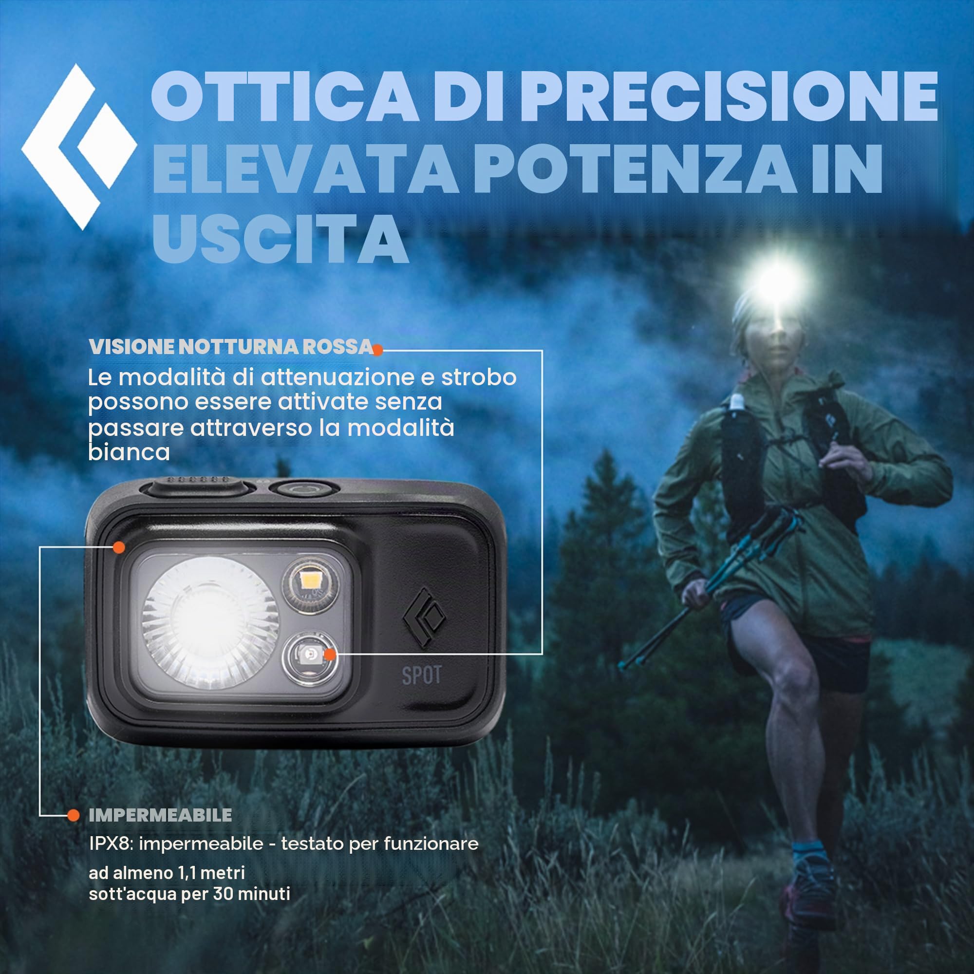 Black Diamond Spot 400 Lampada Frontale Graphite Taglia unica
