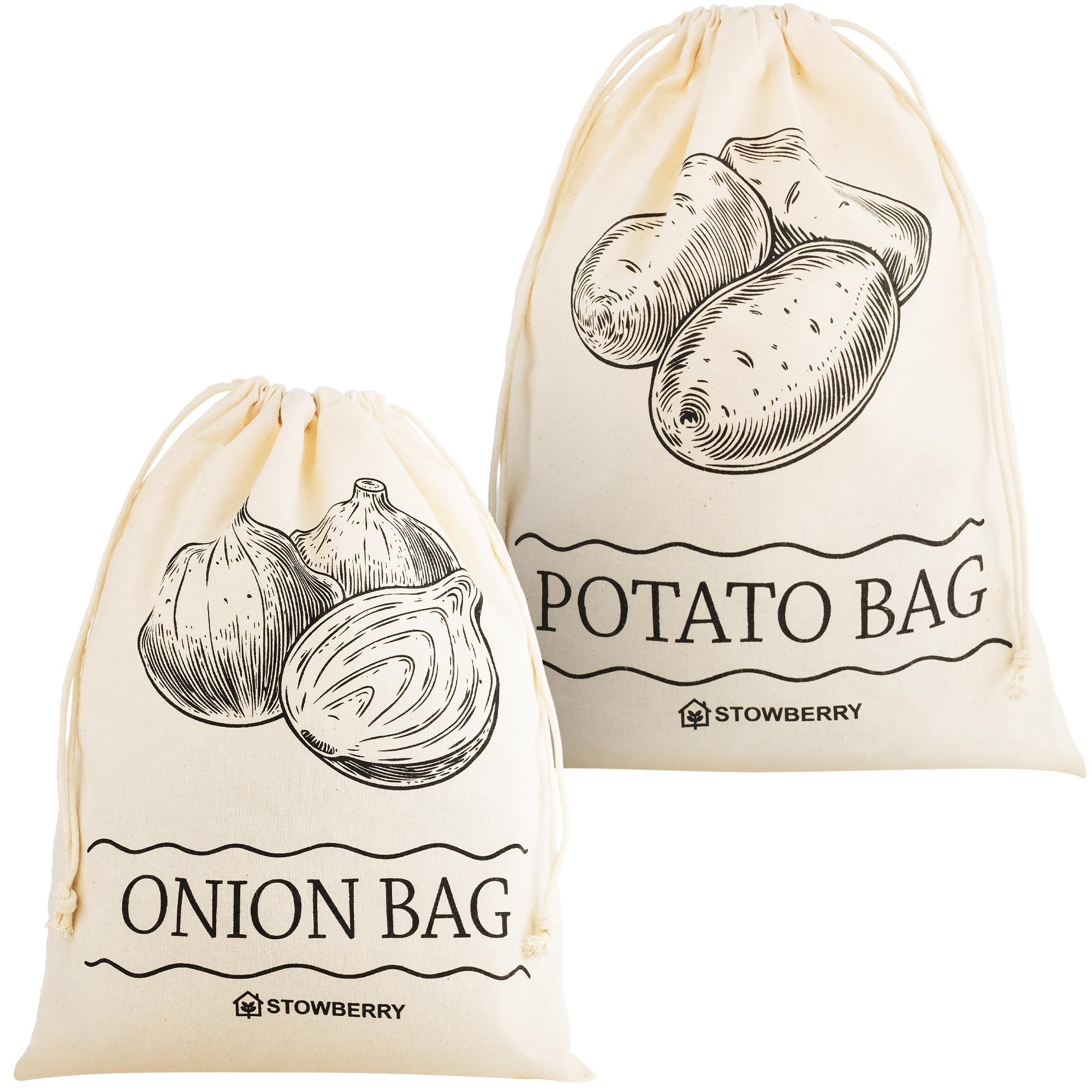 STOWBERRY Potato Storage Bag and Onion Storage Bag - 40x30cm