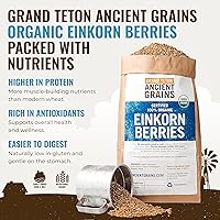 Vista 2 de Grand Teton Ancient Grains - Bayas de Einkorn 100% orgánicas, Farro Piccolo de grado alimenticio premium, bayas de trigo Einkorn, grano Einkorn