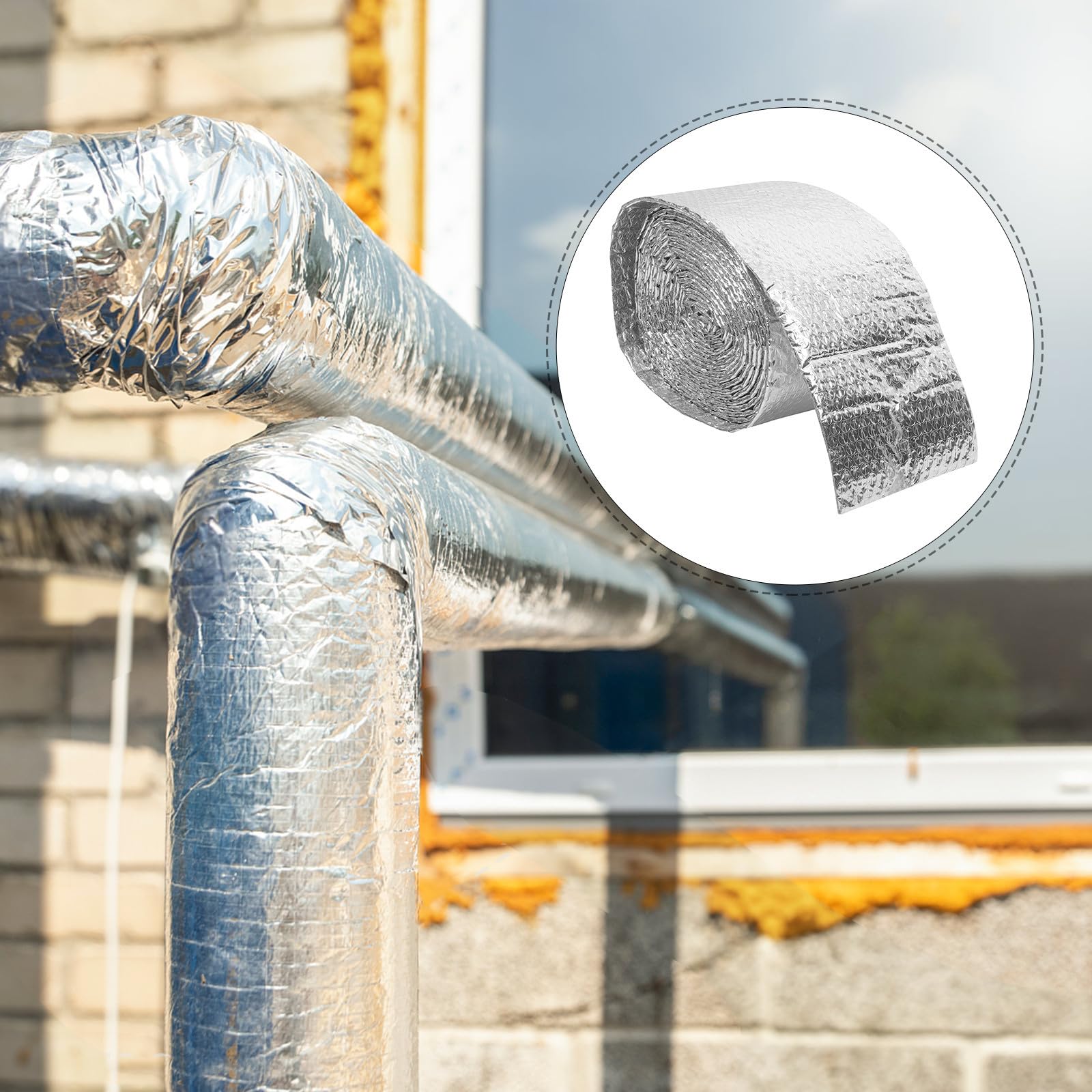 VANZACK Reflektierende Aluminium Luftpolsterfolie als Dämmrolle mit Wärmeeffekt und Einfacher Zuschnitt für Dächer und Gewächshäuser zur Isolation in Sommerferien