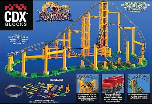 Miniatura 3 de Sidewinder - 825 piezas, juego de ladrillos de construcción, modelo de posavasos con bucle alimentado por gravedad, promueve el aprendizaje STEM