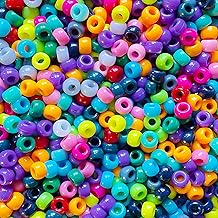 HILELIFE 1000 Pcs Pony Beads Bulk, 9mm Multi-Colored Bracelet Beads, Hair Beads for Girls, Beads for Crafts, Beads for Kids, Plastic Pony Beads for Bracelet Jewelry Making