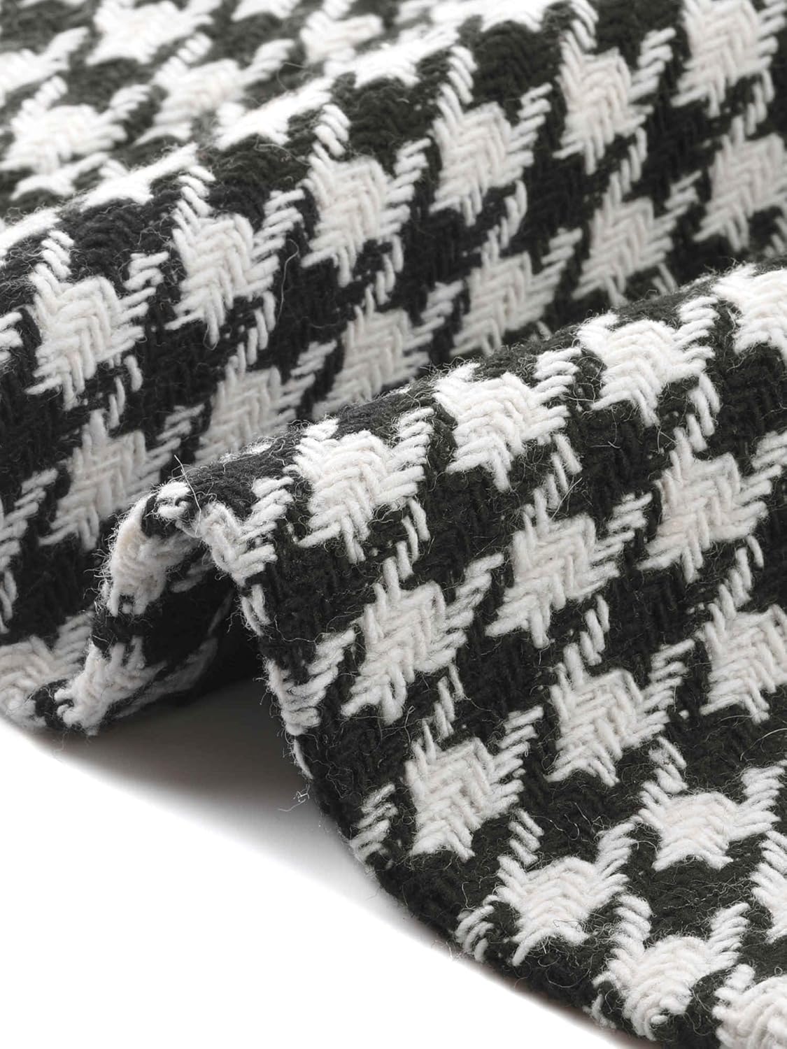 Plaid Cropped Blazer for Women Houndstooth Notch Lapel Long Sleeve Button Down Business Casual Suit Jacket - Image 5