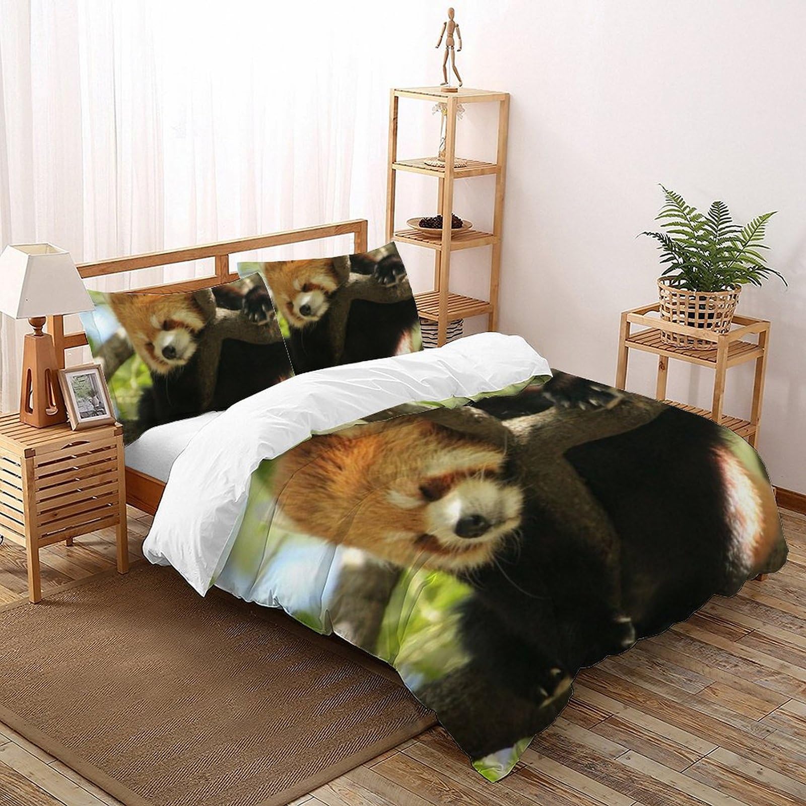 Housse de couette raton laveur imprimé 3D haut de gamme en microfibre avec zip 200x200