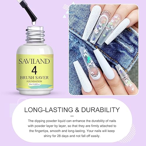 Miniatura 4 de SAVILAND Juego de polvos de inmersión 11 piezas Ultimate Nail Dip System Essentials Liquid Gran capacidad Dip Powder Base Activator Top Coat Saver