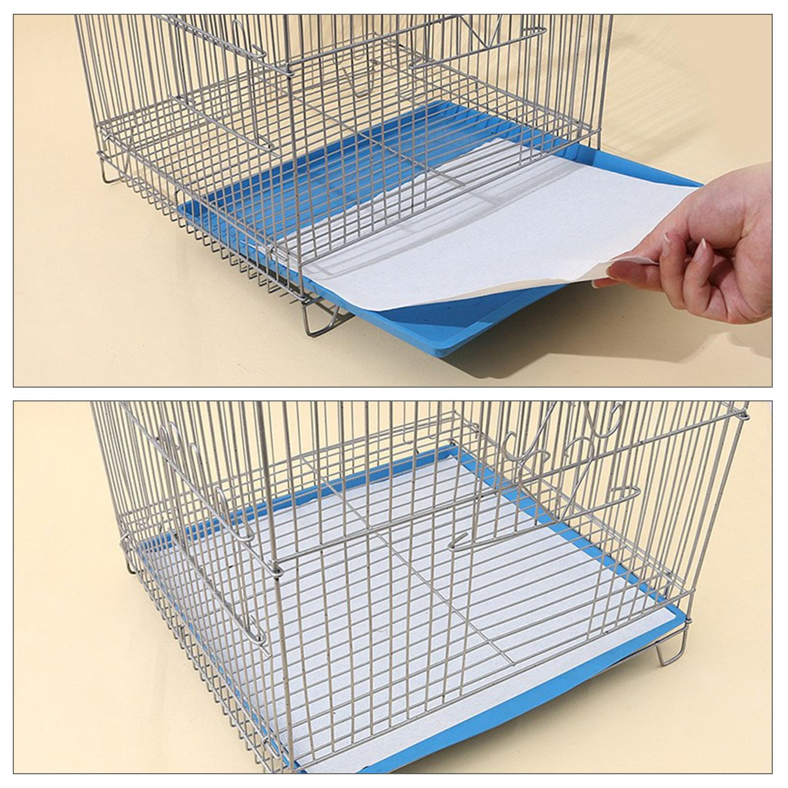Lot de 100 Papier Absorbant pour Oiseaux, Doublures en Papier Jetables Prédécoupées Absorbantes pour Cage à Oiseaux, Feuilles de Papier non Tissé pour Cage à Oiseaux, 30 x 40cm