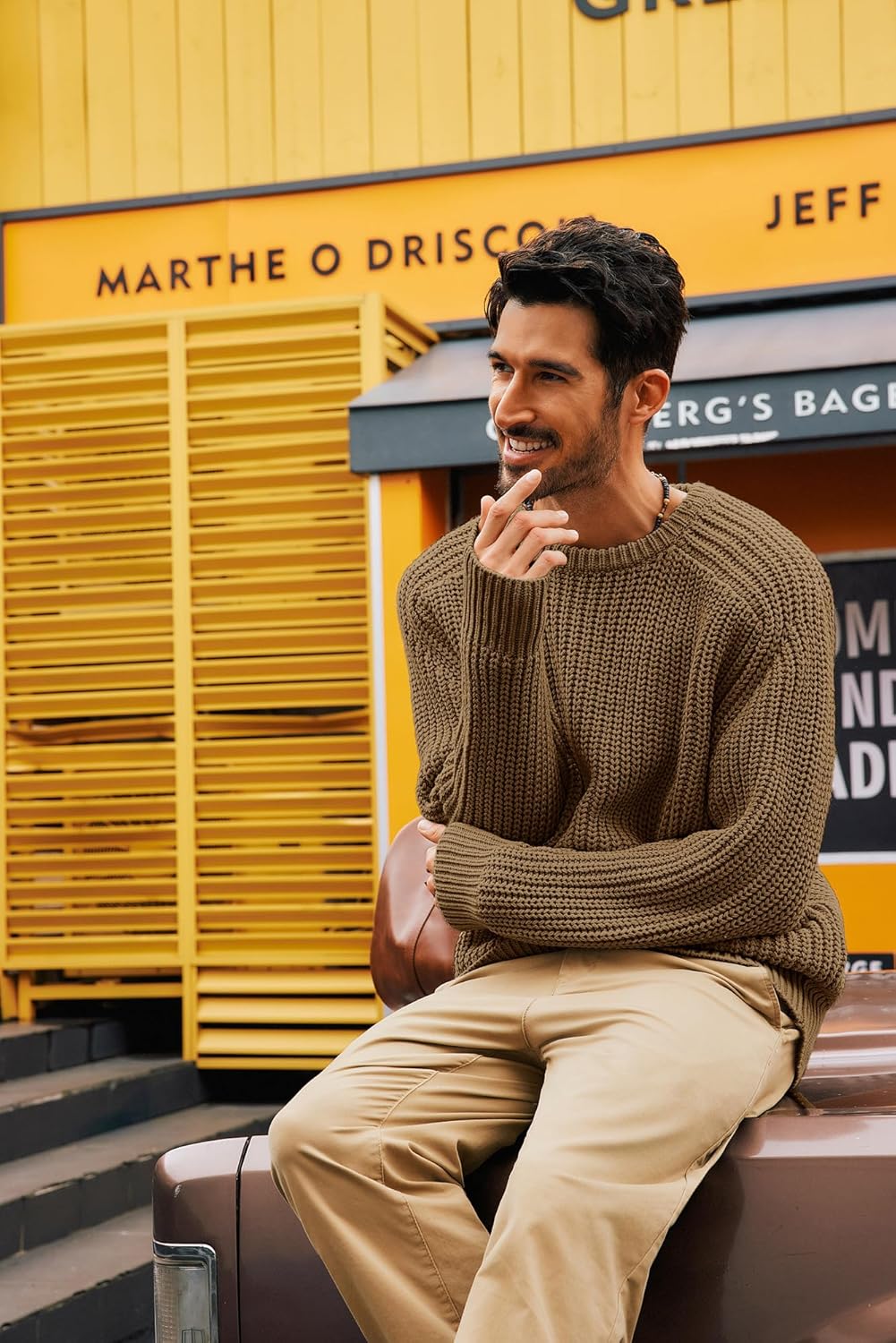 PJ PAUL JONES Mens Sweater Crewneck Knit Sweaters Casual Textured Pullover Sweater - Image 4