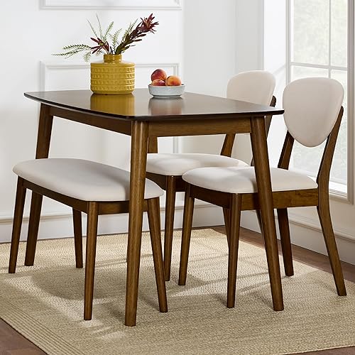 Miniatura 8 de Best Choice Products Juego de comedor de 5 piezas juego de mesa y sillas compacto moderno de mediados de siglo para el hogar apartamento con 4