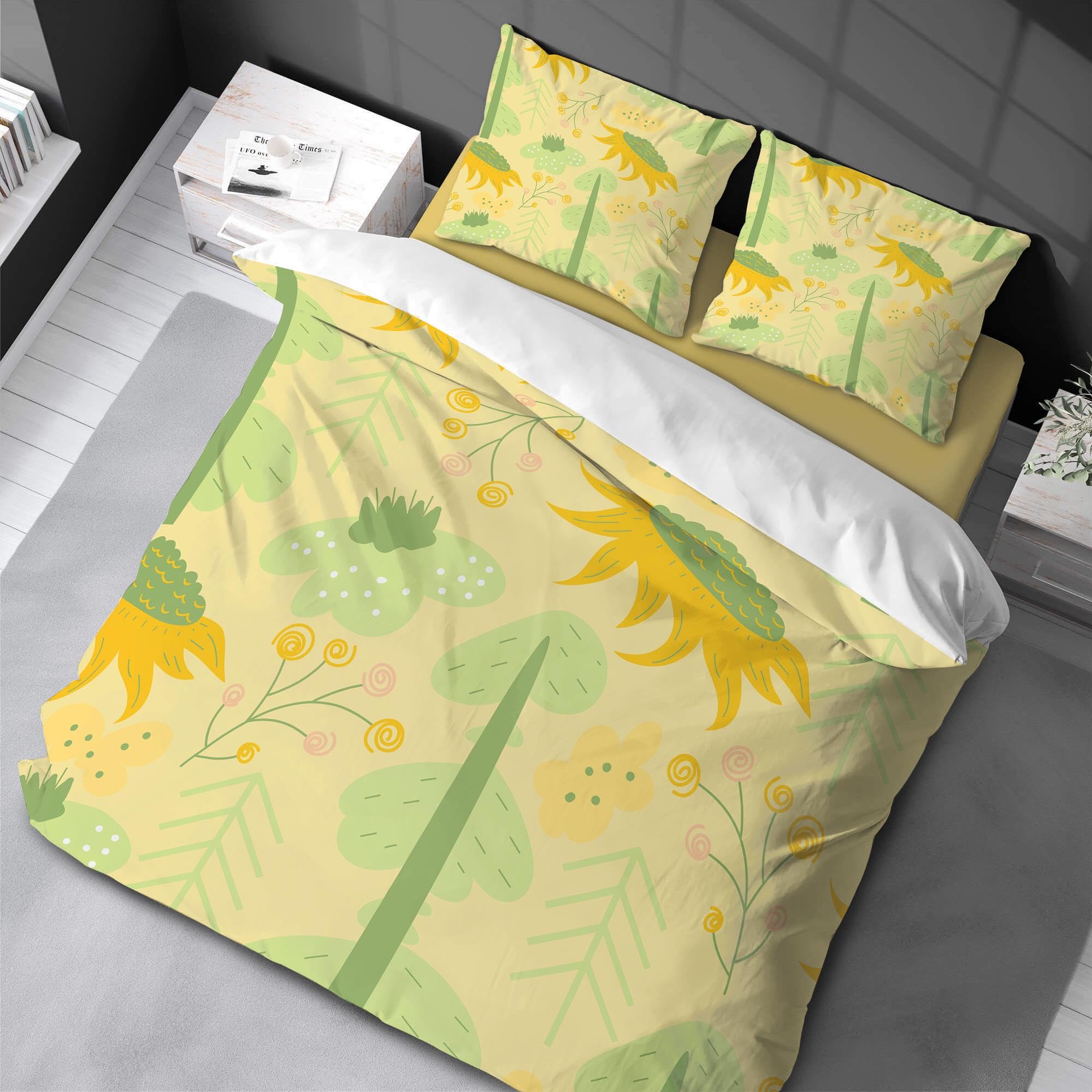 Parure de lit motif tournesol 240x220 cadeau idéal décoration de ferme