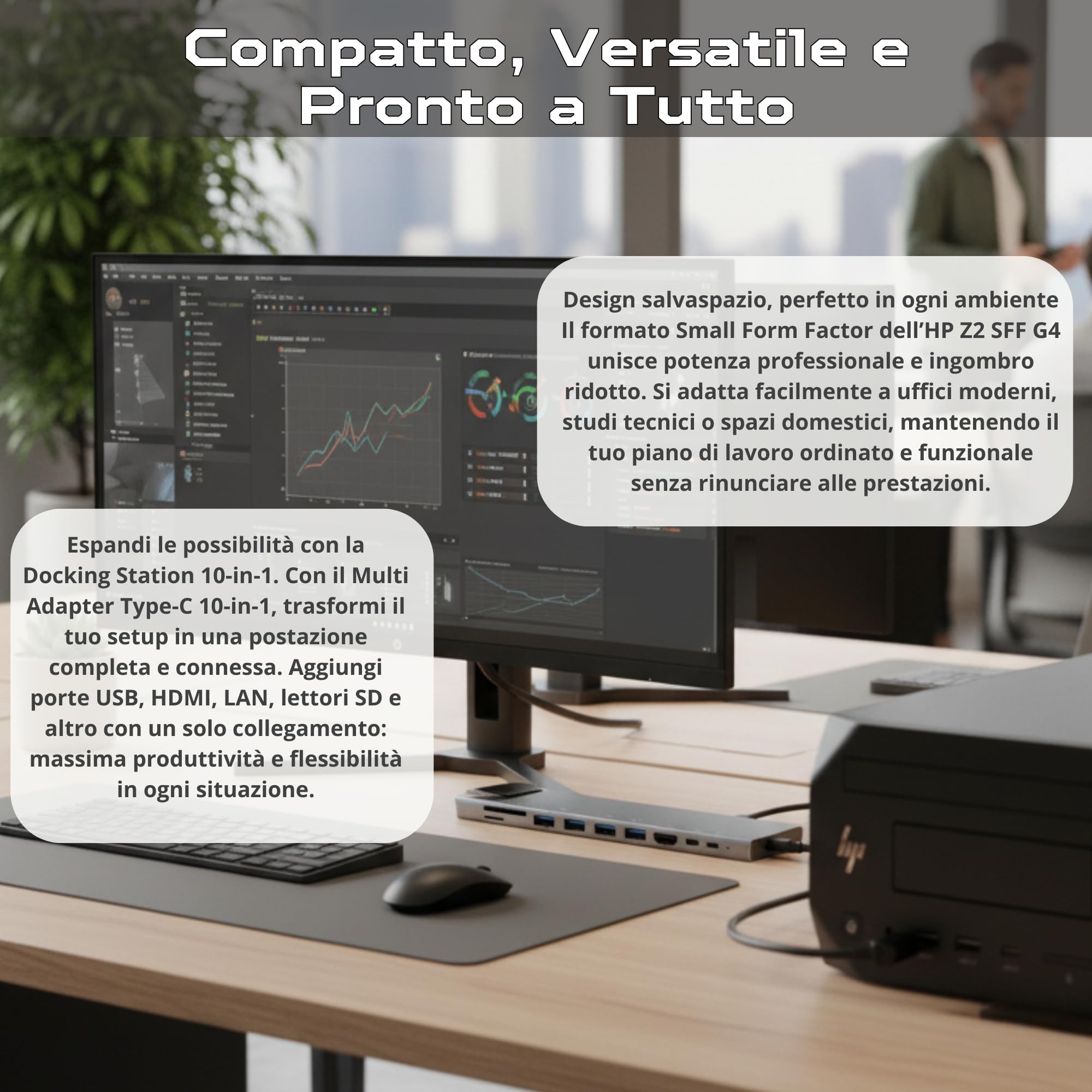 HP Z2 SFF G4 | PC Fisso Desktop Intel Core i9 fino a 5.0 Ghz |