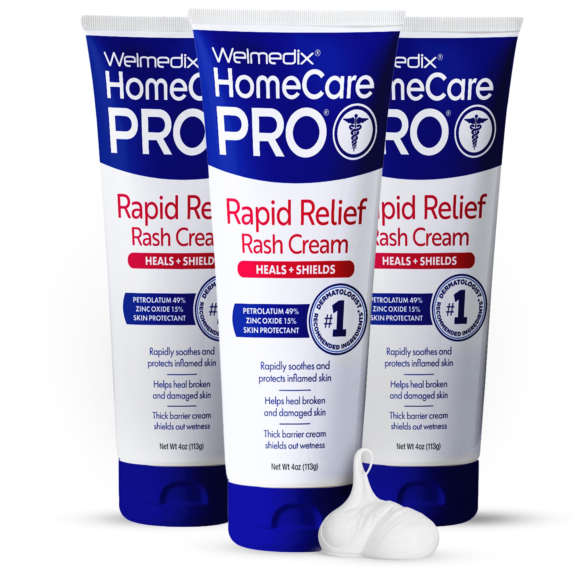 Welmedix Adult Diaper Rash Cream - Zinc Oxide Cream & Moisturizing Skin Barrier Cream, Maximum Strength Diaper Rash Cream for Adults, Skin Protection