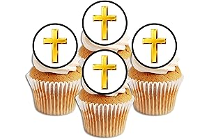 24 Cross Cupcake Toppers: Adorn Your Baptismal Celebration