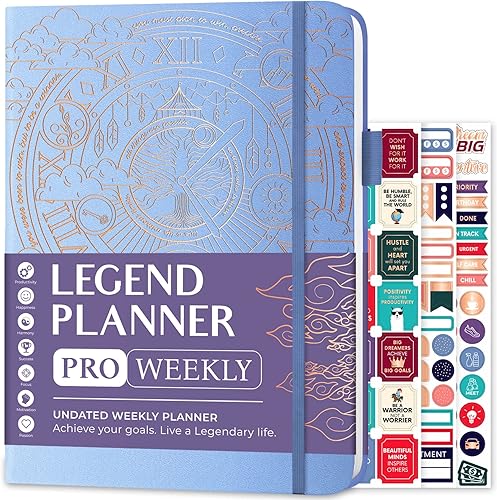 Legend Planner Pro - Agenda semanal y mensual de lujo para aumentar la productividad y alcanzar tus objetivos Cuaderno organizador de gestión del