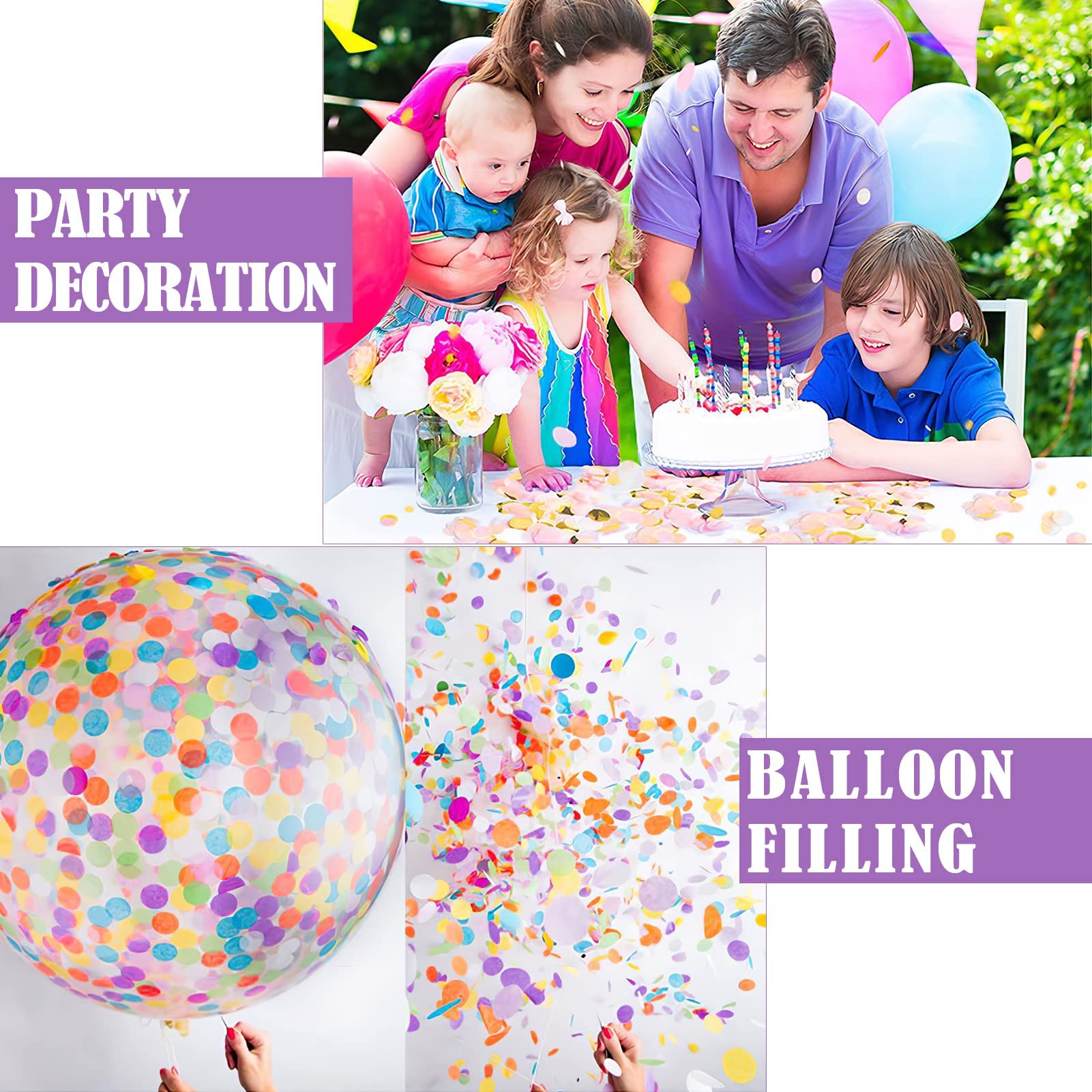 5000 Coriandoli Di Carta Velina - 1cm Rotondi, Multicolore, Per Feste E Matrimoni - Foto 8