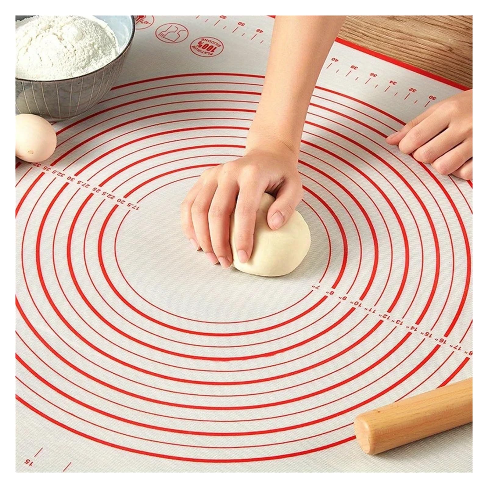 Tapis de pâte 1 pièce surdimensionné Tapis de cuisson en silicone Patisserie Rouleau à pétrir Tapis de cuisine Crêpes Pâte à pizza Pâte non collante Pan Pâtisserie Tapis de cuisson en silicone
