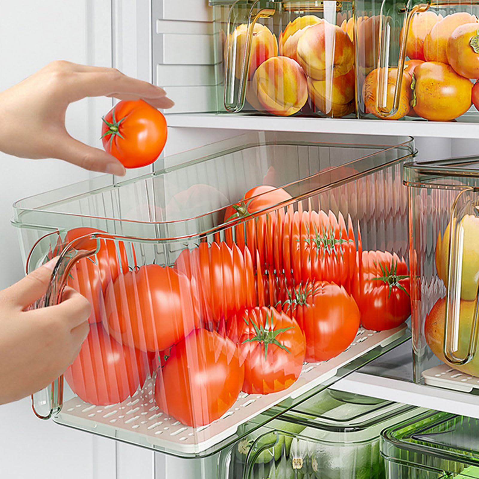Plastikowe pudełko do przechowywania w lodówce | Wielokolorowe pudełko do przechowywania w lodówce o wielu rozmiarach: na świeżą żywność