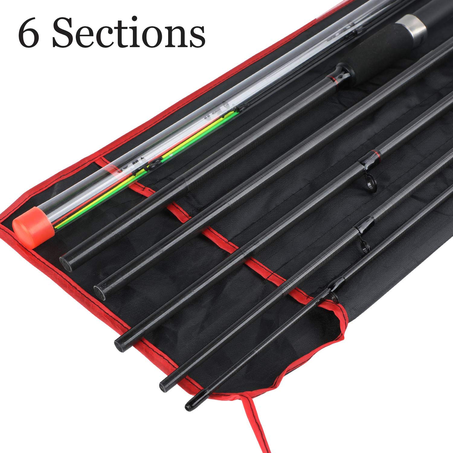 Sougayilang Baguette de avec 3 Embouts de Canne à pêche Protable Spinning Casting, Tige de Voyage, Assortiment Complet d'action