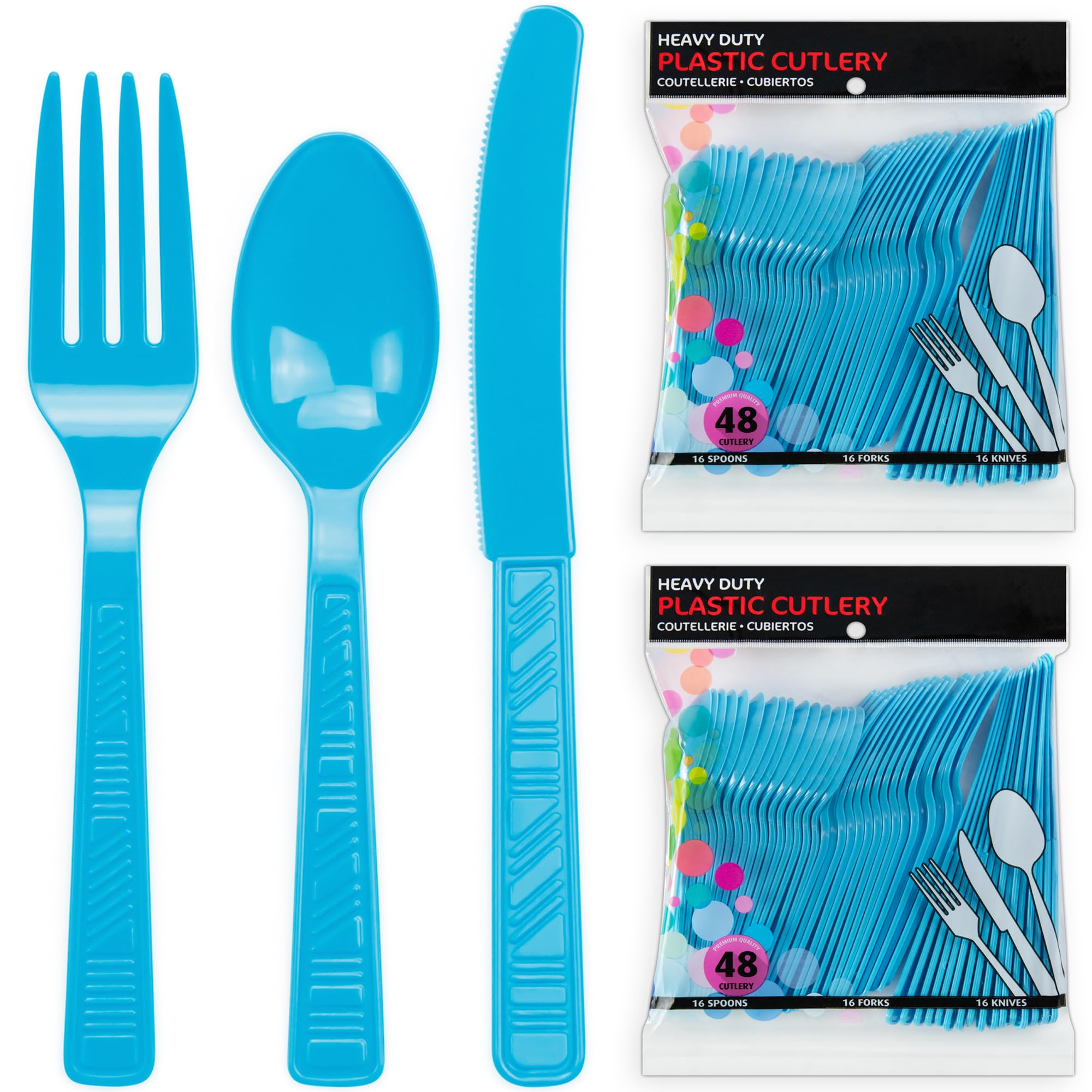 プラスチック　カトラリー Amazon.co.jp: DecorRack プラスチックカトラリーセット ターコイズ