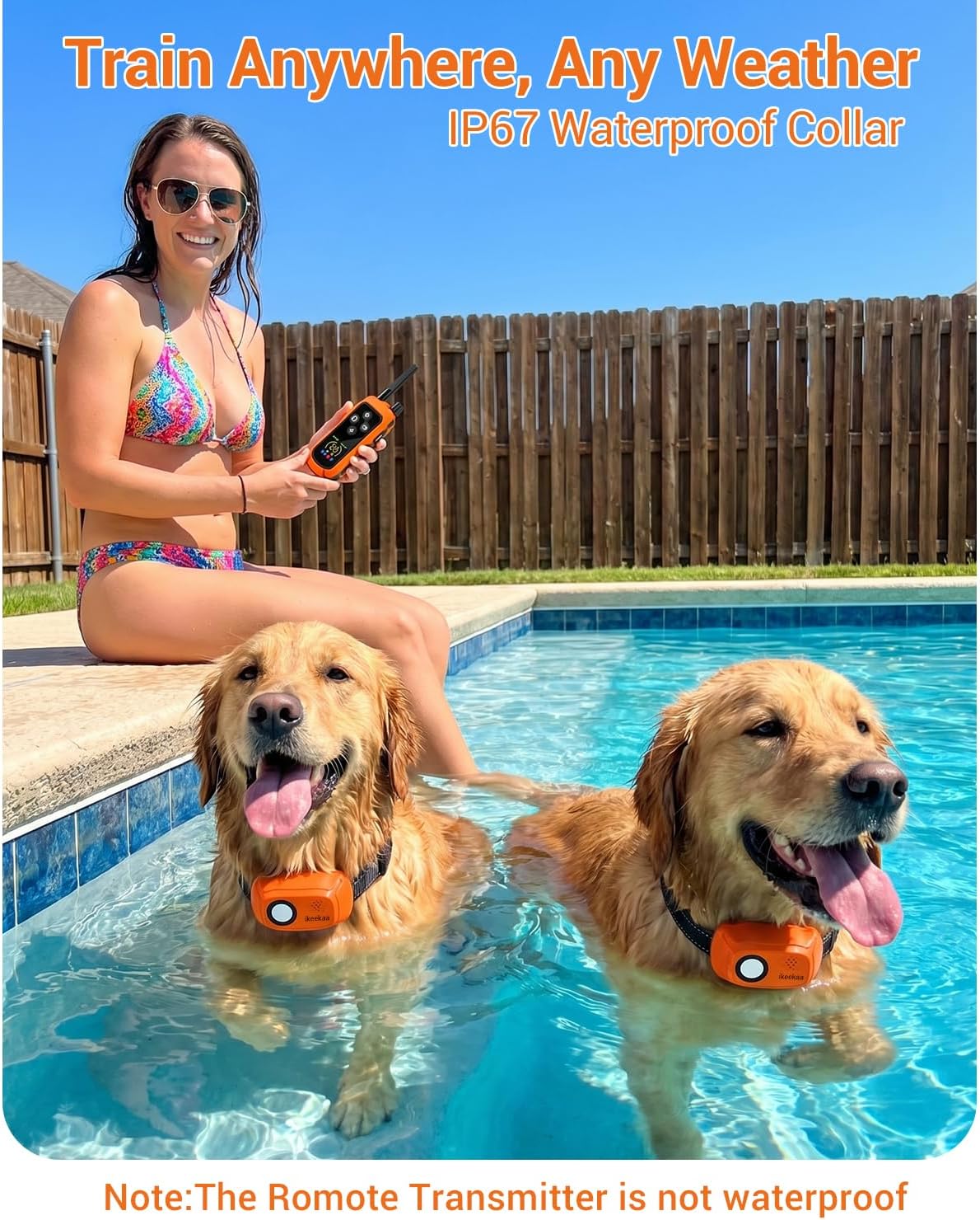 Shock Collar for Dogs(25-150lbs) - 4000FT Dog Training Collar with Remote, Waterproof E Collar with 4 Training Modes, Rechargeable E-Collar with Flashlight for All Large Medium Breeds